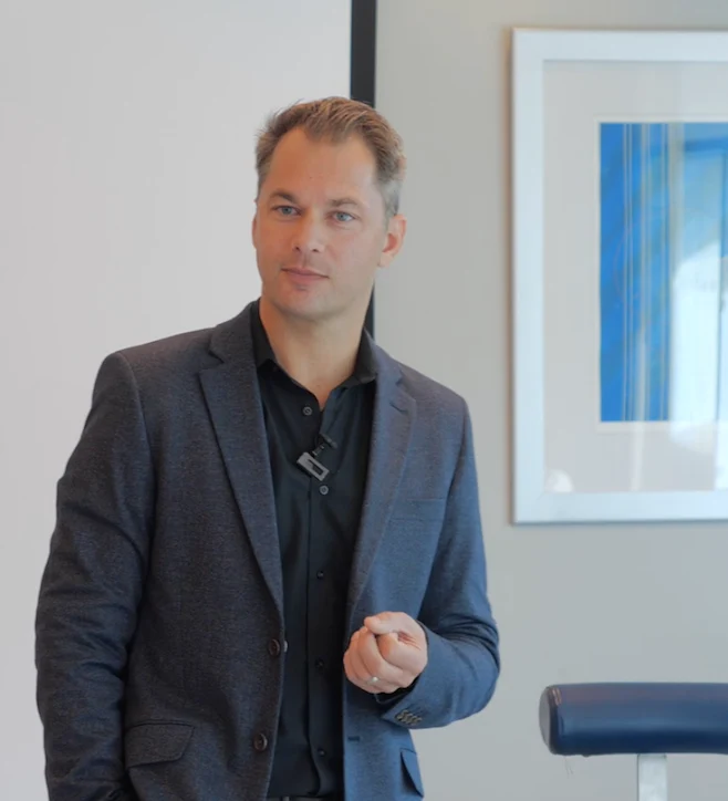 Chris Finn presenting during a group workshop